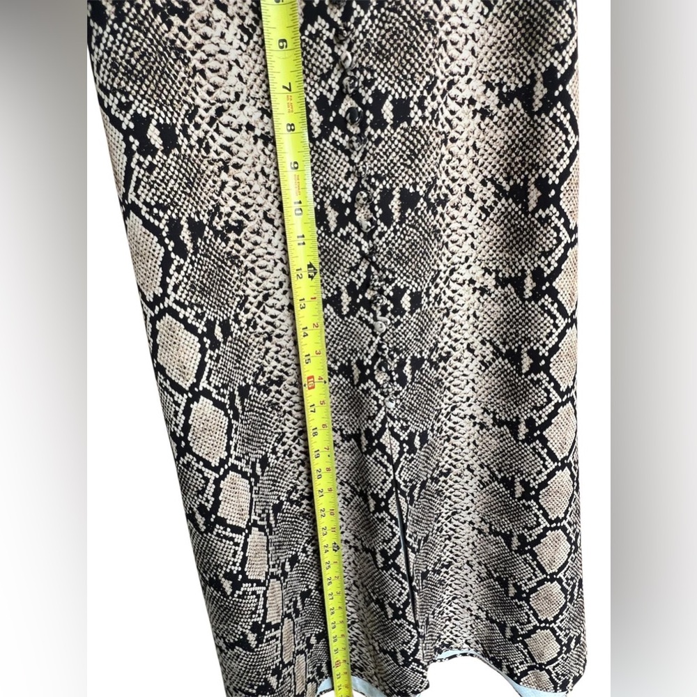 Cream and Black Maxi Skirt with Snakeskin Print
